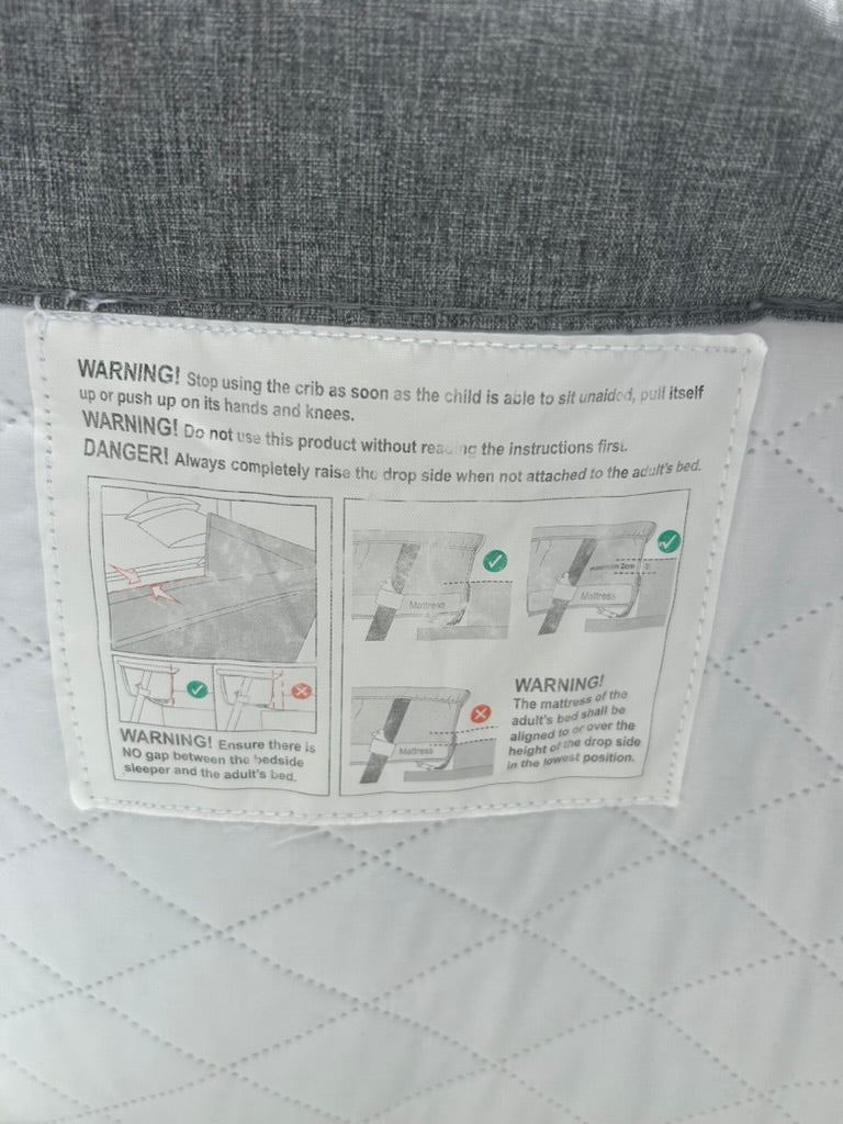 BABYLO Bedside Cozi Sleeper Co-Sleeping Crib, Grey (please read)