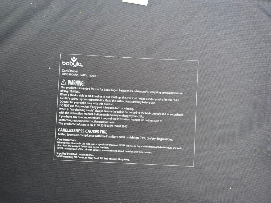 BABYLO Bedside Cozi Sleeper Co-Sleeping Crib, Grey (please read)