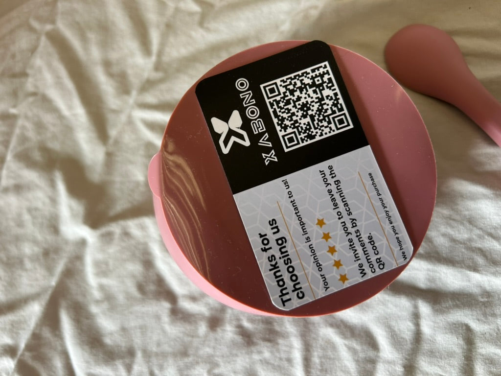 Xabono Baby Plates with Suction BPA Free Suction Plates for Baby Easy to Wash Suction Bowls for Baby and Silicone Baby Spoon Ejoyable Desing Baby Bowls First Food (Dusty Rose)