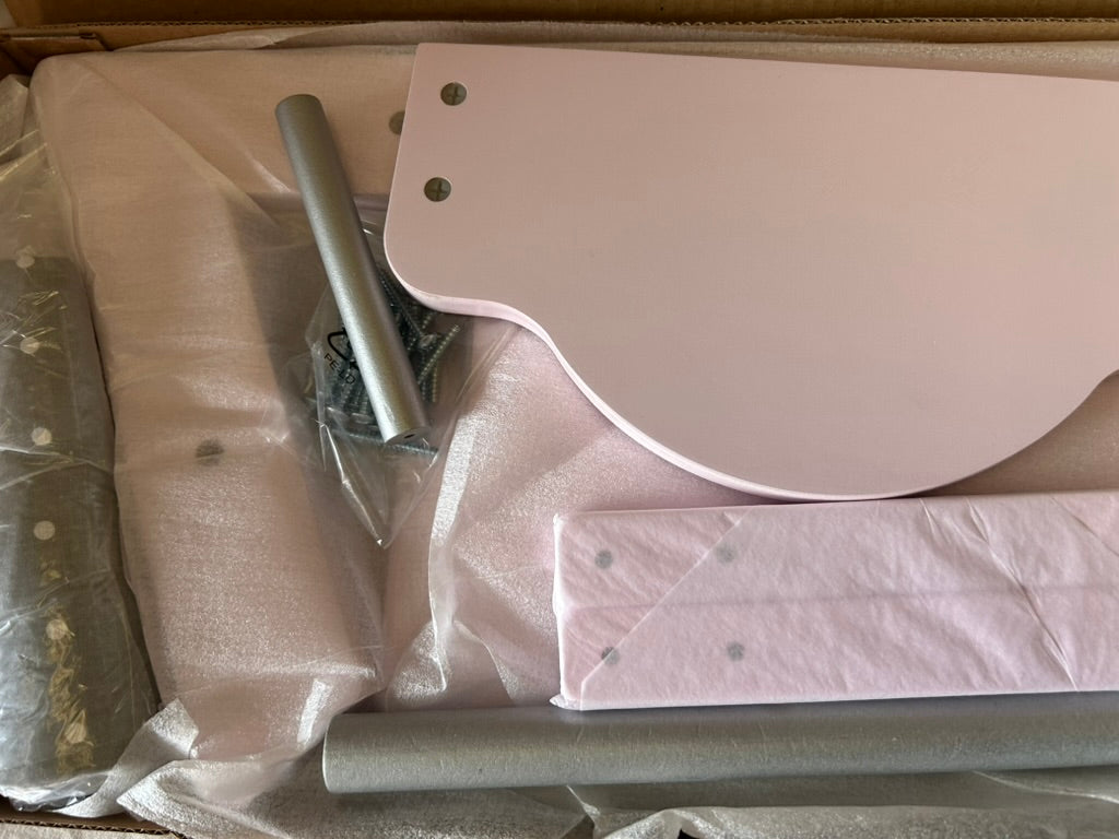 Doll high chair 'Princess Sophie', for dolls & baby dolls, pink / silver with cr