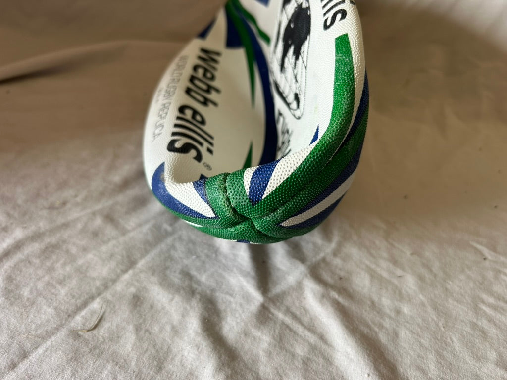 Webb Ellis Men's World Rugby Ball - Navy/Green, Size 4