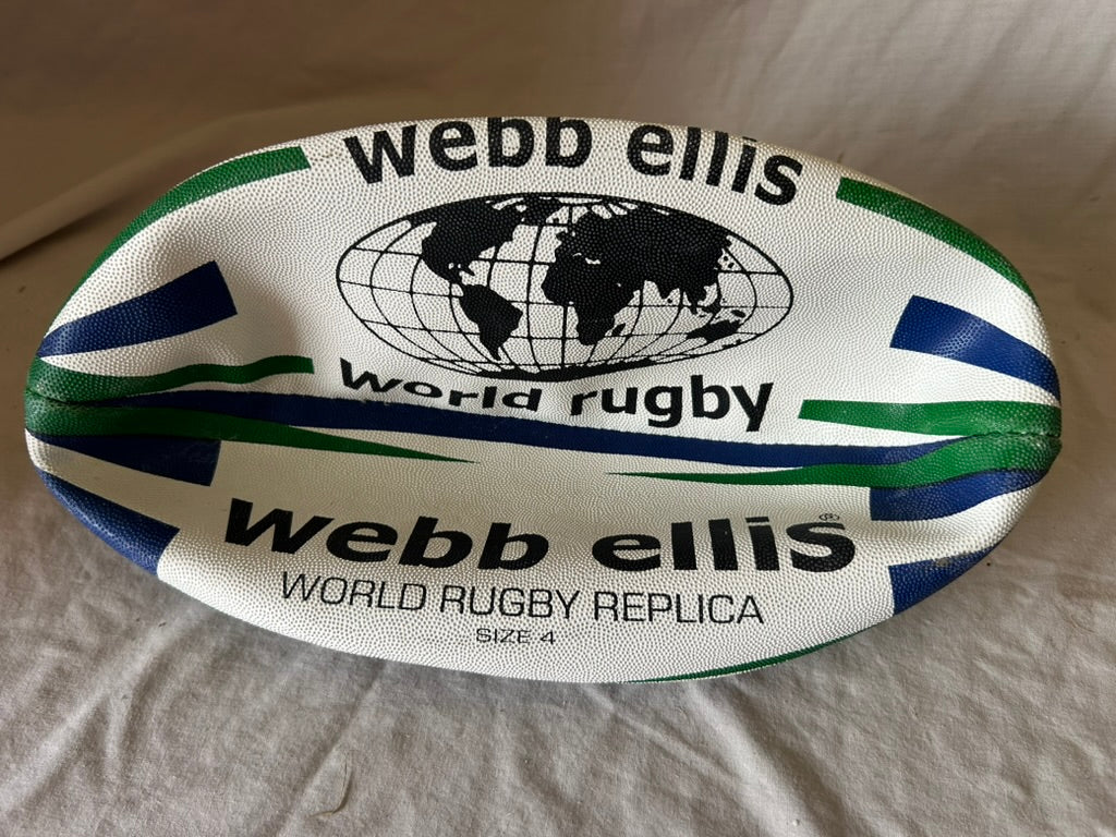 Webb Ellis Men's World Rugby Ball - Navy/Green, Size 4