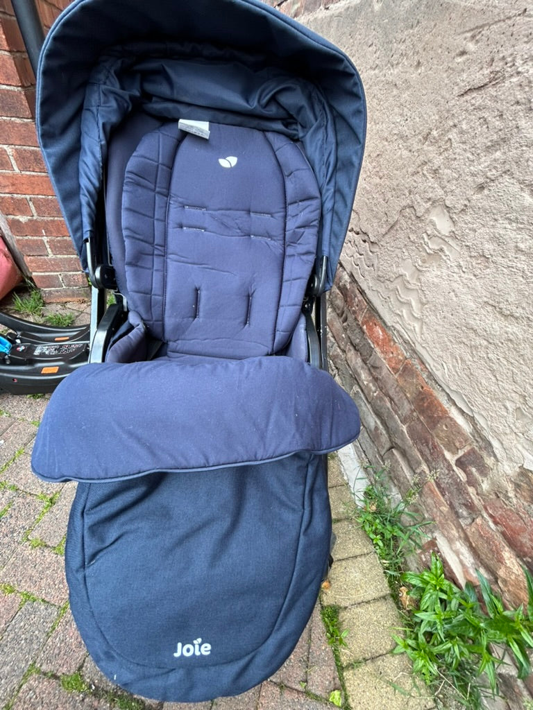 used Joie Chrome 3 in 1 travel system (blue) with Manuals