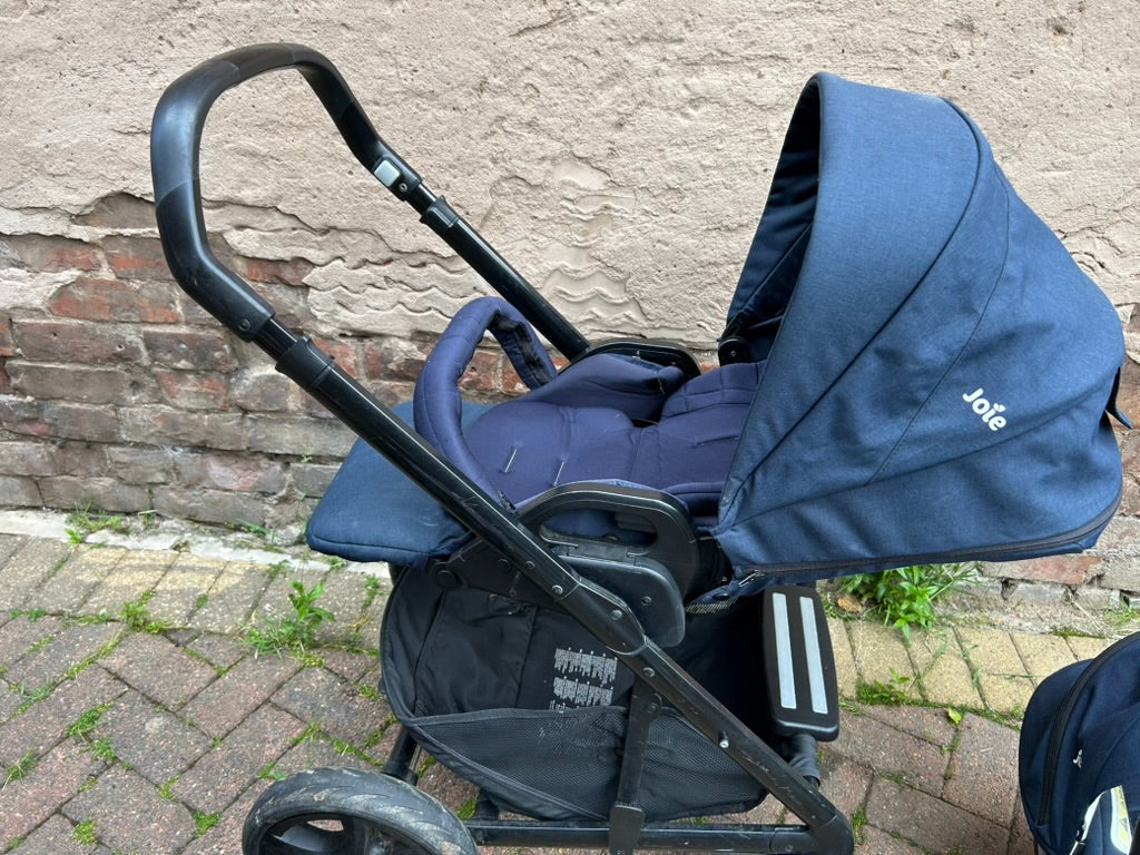 used Joie Chrome 3 in 1 travel system (blue) with Manuals