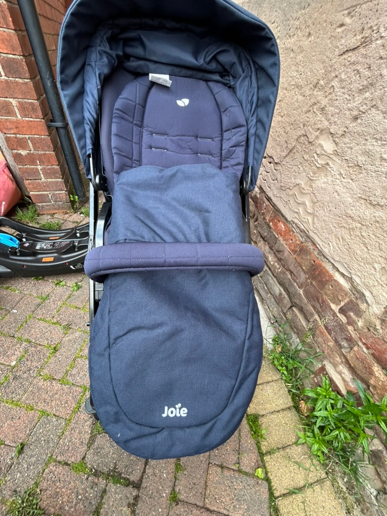used Joie Chrome 3 in 1 travel system (blue) with Manuals