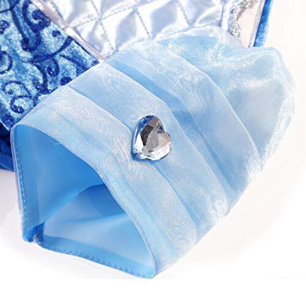 Girls Deluxe Cinderella Princess Fancy Dress with Tiara and Wand for Girls Hallo