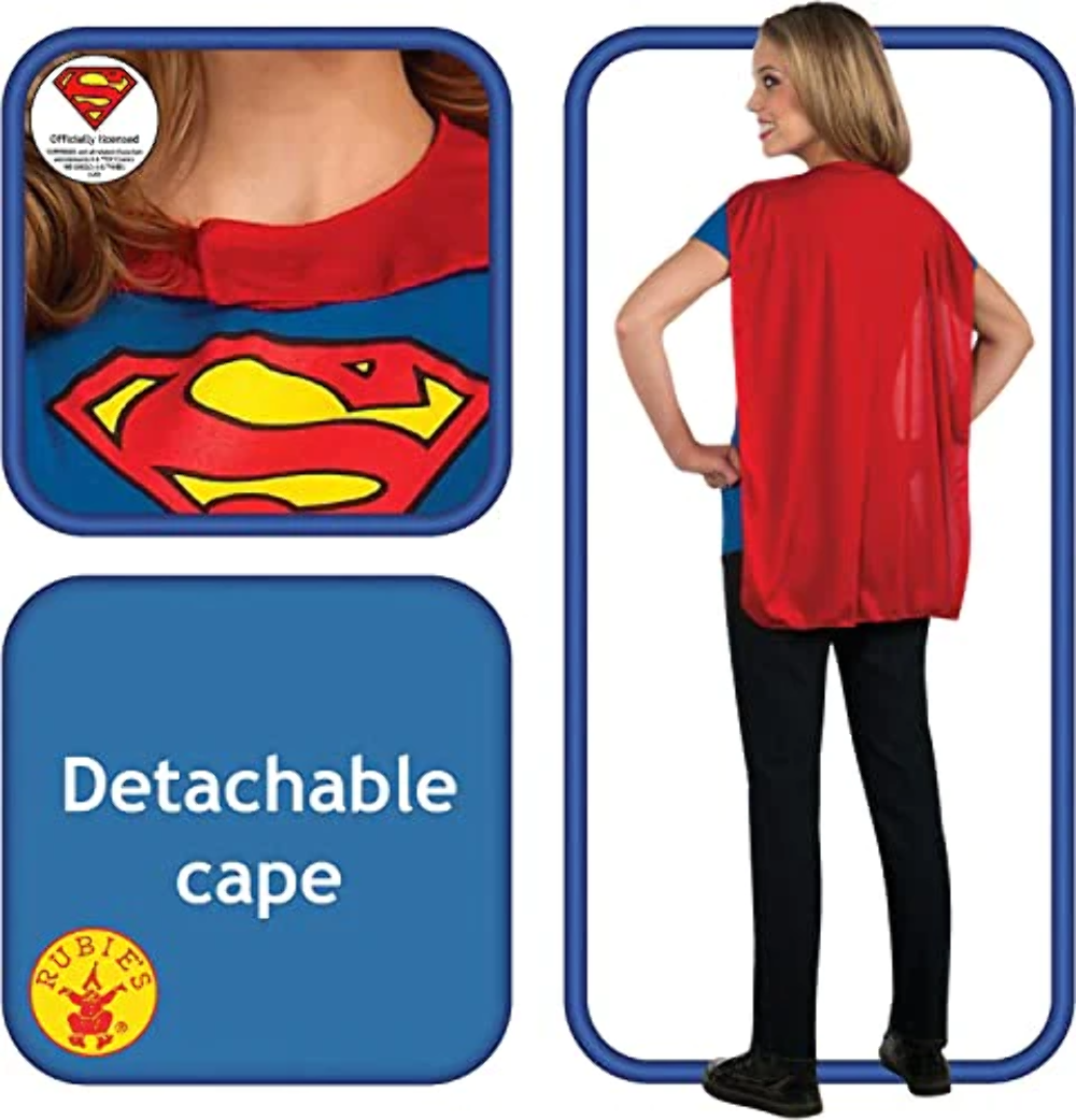 Rubie's Official DC Comic Supergirl T-Shirt Set, Ladie's Instant Costume Kit - T