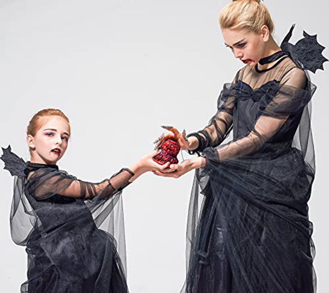 IKALI Women Witch Black Costume Halloween Magic Tutu Dress Adult Victorian Fancy