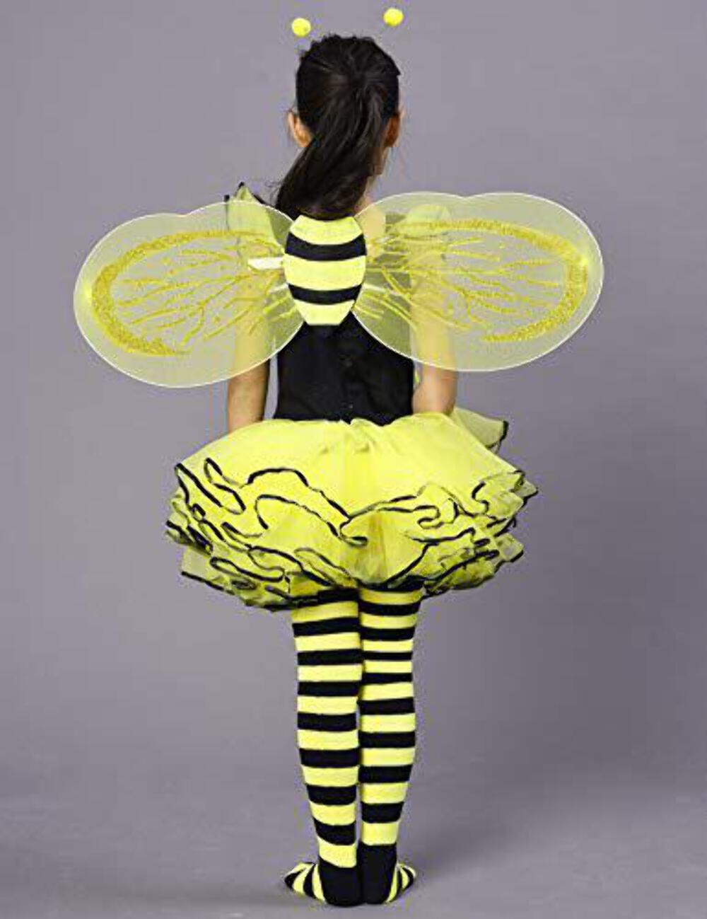 IKALI Bee Costumes for Kids, Girls Bumble Fancy Dress Outfit, Fairy Ballerina Tu