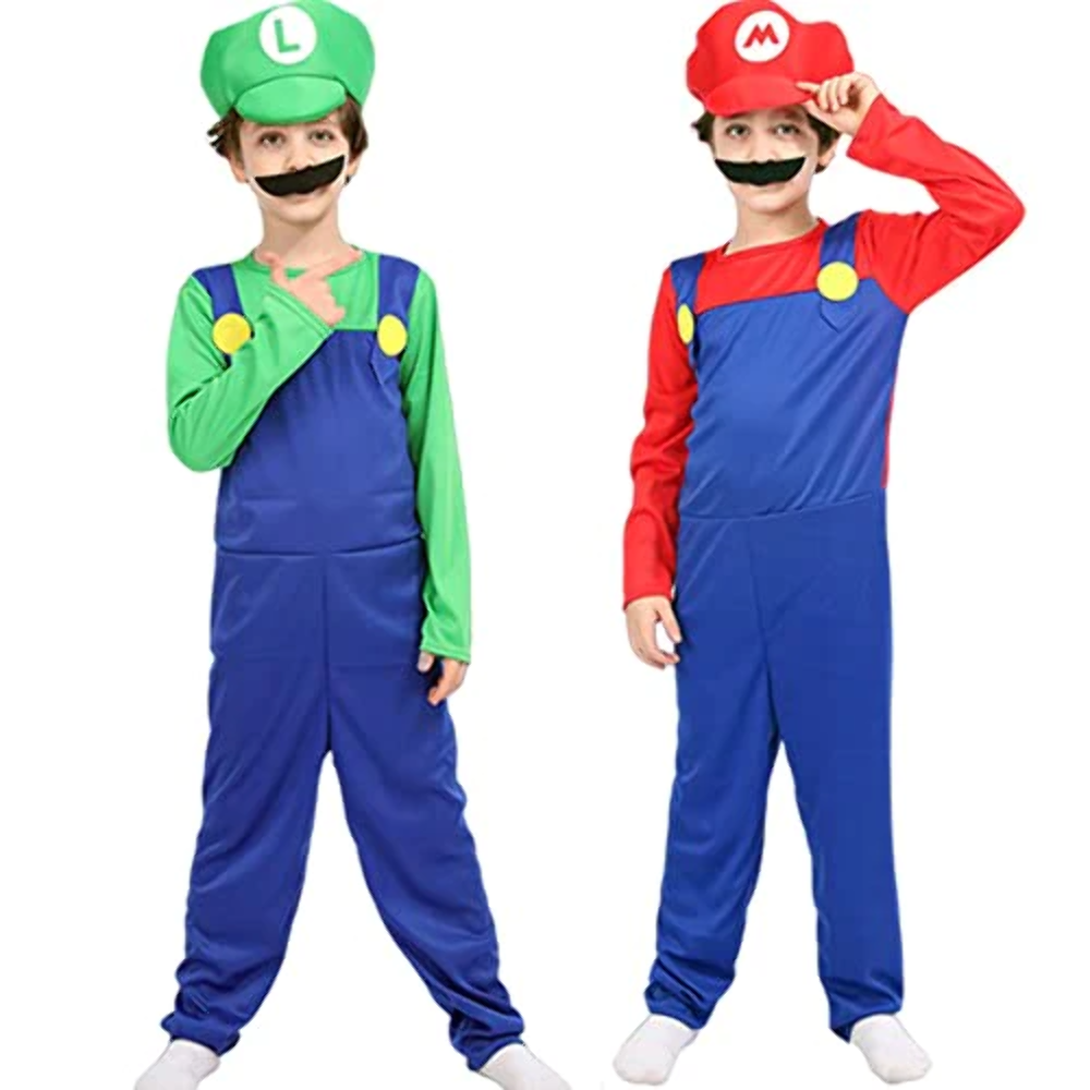 NB Super Mario Costume Aldult/Kids, Halloween Costumes Cosplay Costume for Kids