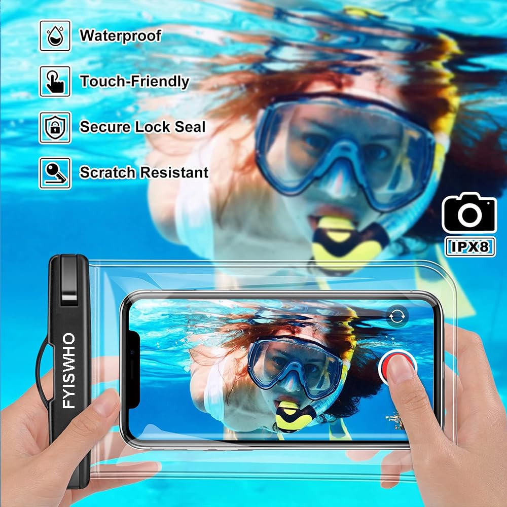 FYISWHO Waterproof Mobile Phone Case, Transparent, Underwater Mobile Phone Case for Galaxy A10 A10s A11 A12 A13 A14 A20 A21 A22 A23, Waterproof Case for Samsung Galaxy M10 M11 M12 M13 M20 M21 M23 M22