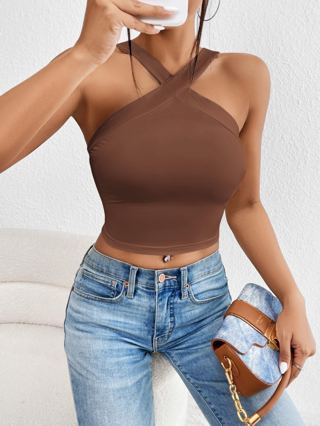 sleek cropped blouse from BEE