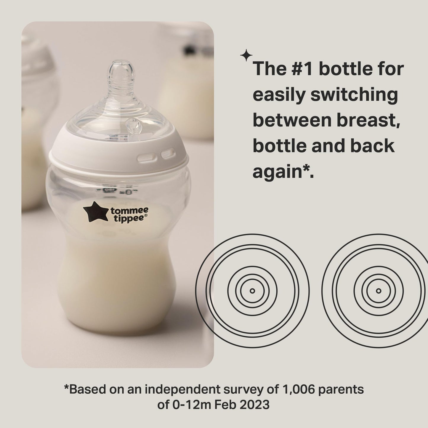 Tommee Tippee Natural Start Baby Bottles for 0m+, Pack of 3 150ml Baby Bottles, with Slow Flow Breast-Like Teat for a Natural Latch, Self-Sterilising and BPA Free, Baby Feeding Essentials