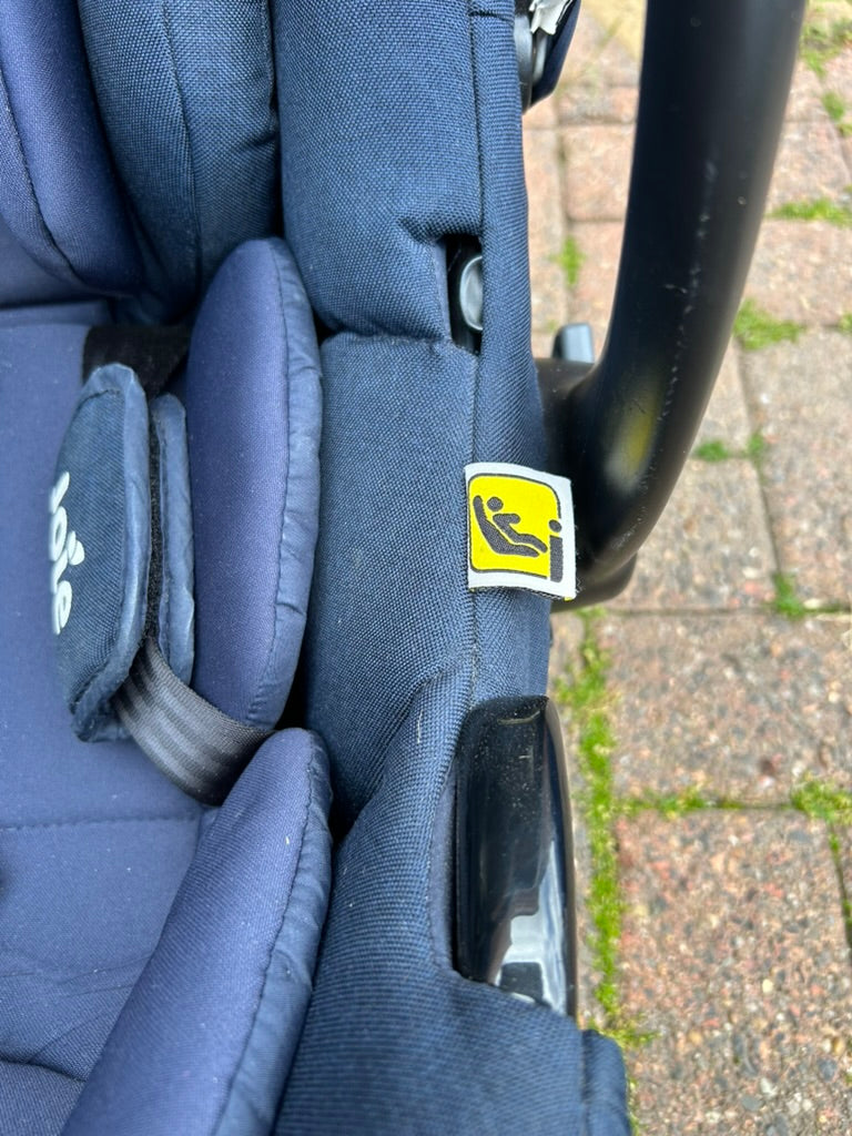 used Joie Chrome 3 in 1 travel system (blue) with Manuals