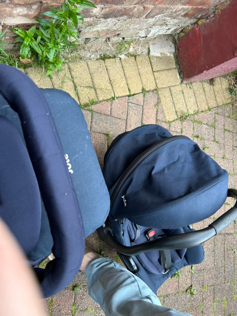 used Joie Chrome 3 in 1 travel system (blue) with Manuals