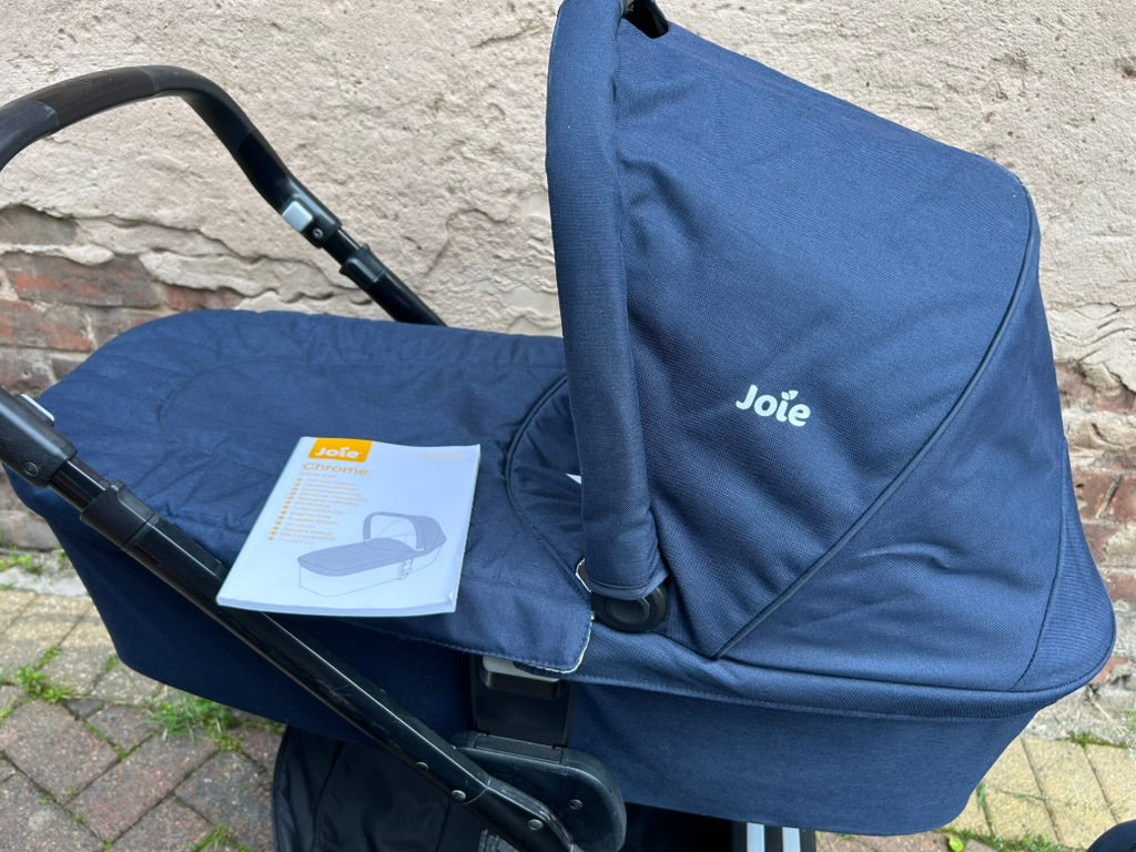 used Joie Chrome 3 in 1 travel system (blue) with Manuals