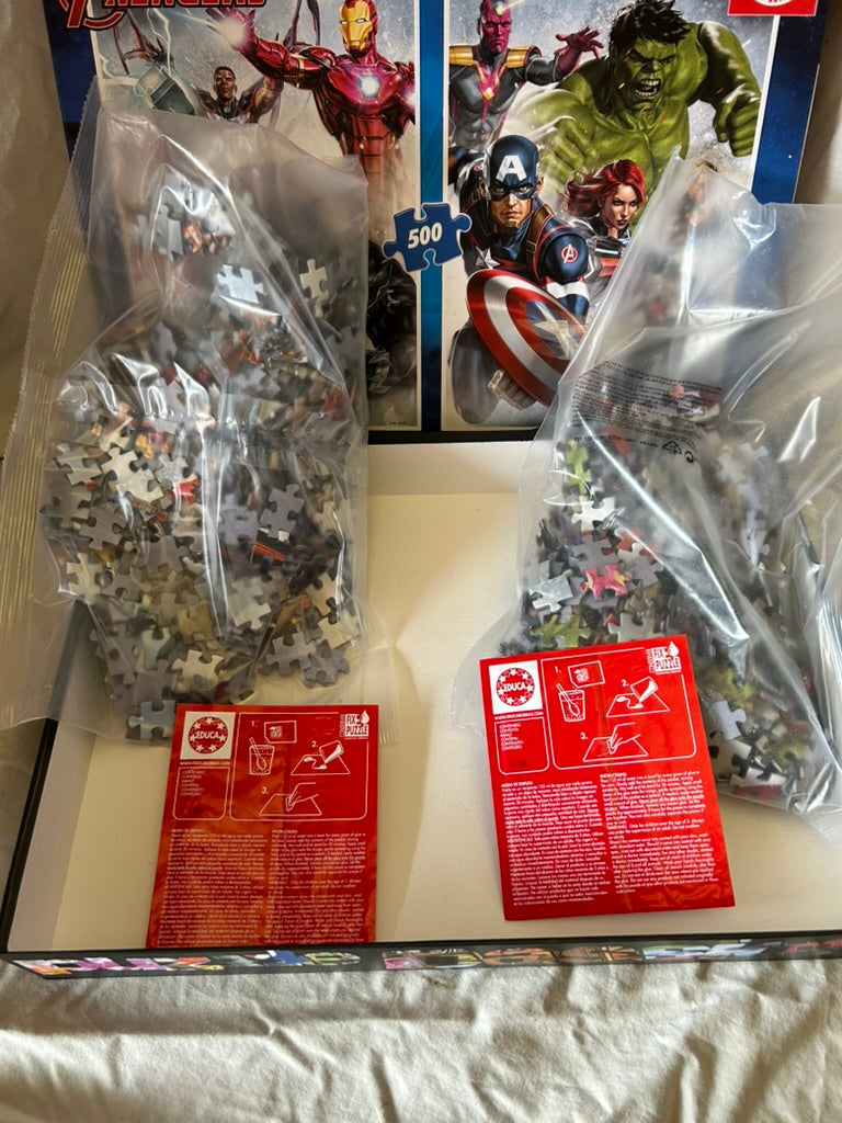 Educa 17994 Marvel Avengers 2 in 1 500 Piece Puzzles Set, Multicoloured, 2 x 500