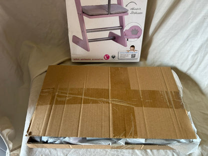 Doll high chair 'Princess Sophie', for dolls & baby dolls, pink / silver with cr