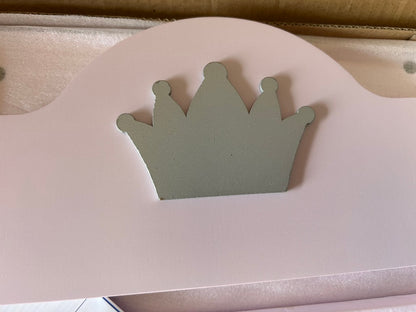 Doll high chair 'Princess Sophie', for dolls & baby dolls, pink / silver with cr