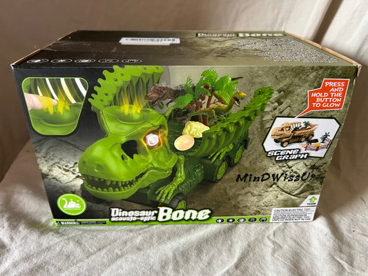 Tyrannosaurus Transport Skeleton Car with Sounds and Lights, 6 Dino Figures, 4 Mini Dino Cars, Dinosaur Play Mat, Dinosaur Eggs & Trees for Boys and Girls 3-7 Years Old