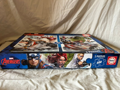 Educa 17994 Marvel Avengers 2 in 1 500 Piece Puzzles Set, Multicoloured, 2 x 500