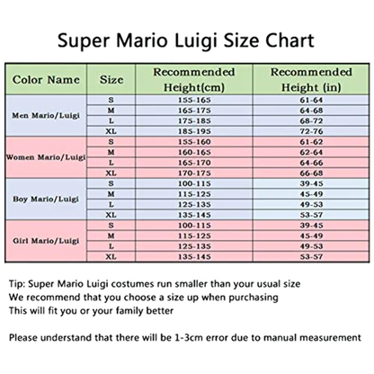 NB Super Mario Costume Aldult/Kids, Halloween Costumes Cosplay Costume for Kids