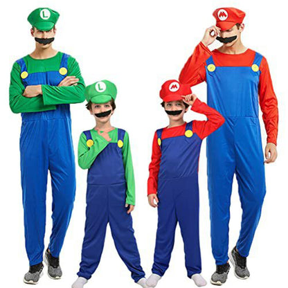 NB Super Mario Costume Aldult/Kids, Halloween Costumes Cosplay Costume for Kids