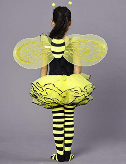 IKALI Bee Costumes for Kids, Girls Bumble Fancy Dress Outfit, Fairy Ballerina Tu