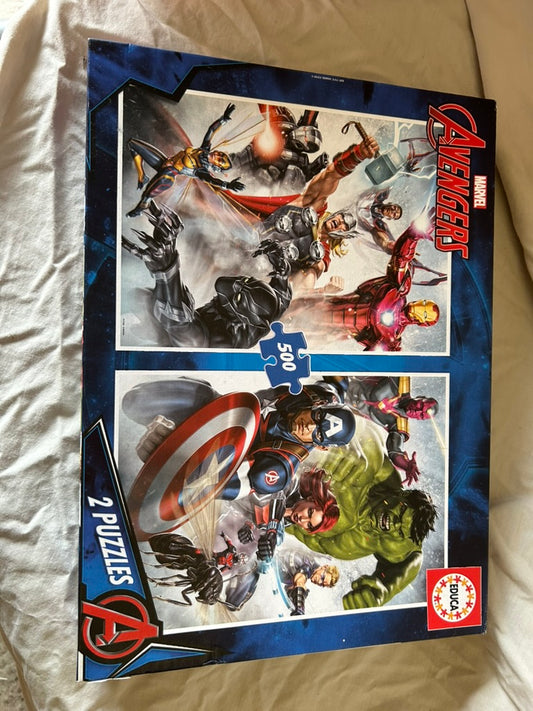 Educa 17994 Marvel Avengers 2 in 1 500 Piece Puzzles Set, Multicoloured, 2 x 500