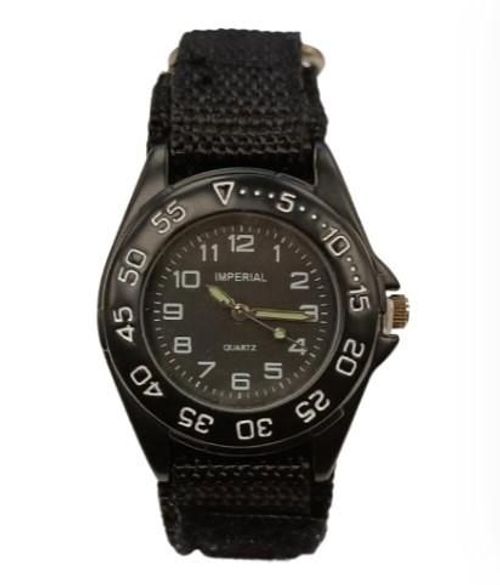 Imperial Children Black Mid Dial with Velcro Strap Easy Fasten Watch IMP429N CLEARANCE NEEDS RE-BATTERY